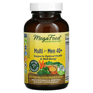 MegaFood, Suplemento multivitamínico para hombres mayores de 40 años, 120 comprimidos
