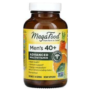 MegaFood, Suplemento multivitamínico avanzado para hombres de 40 años en adelante, 120 comprimidos