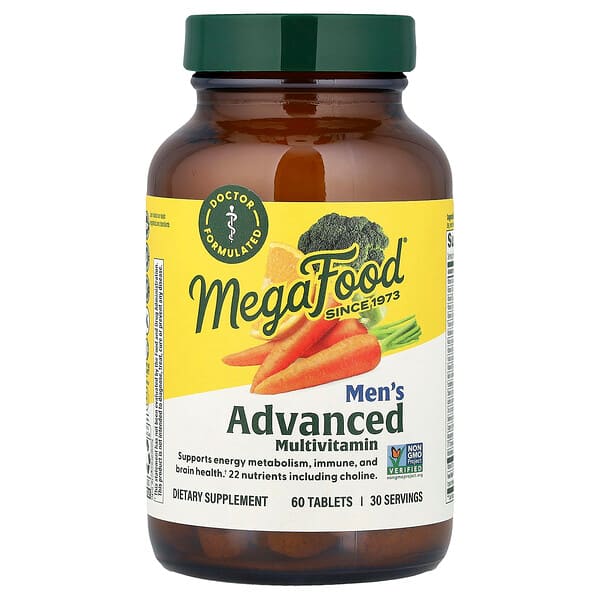 MegaFood, Suplemento multivitamínico avanzado para hombres, 60 comprimidos