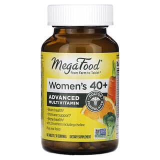 MegaFood, Suplemento multivitamínico avanzado para mujeres mayores de 40 años, 60 comprimidos