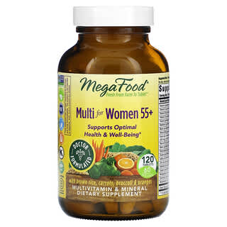 MegaFood, วิตามินรวมและแร่ธาตุ สำหรับผู้หญิงวัย 55+ บรรจุ 120 เม็ด