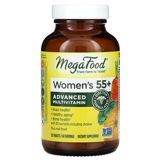 MegaFood, Women's 55+, Advanced Multivitamin, hochentwickeltes Multivitaminpräparat für Frauen ab 55, 120 Tabletten