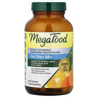 MegaFood, Multi for Men 55+, комплекс витаминов и микроэлементов для мужчин старше 55 лет, 120 таблеток