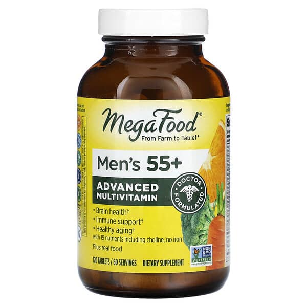 MegaFood, Men's 55+, Advanced Multivitamin, 120 Tablets