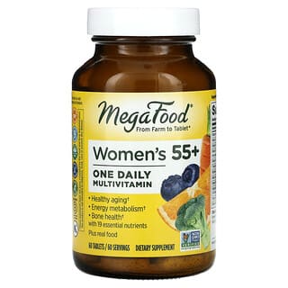MegaFood, мультивитамины для женщин старше 55 лет, одна таблетка в день, 60 таблеток