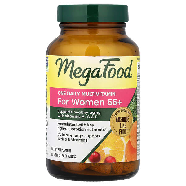 MegaFood, One Daily мультивитамины, для женщин 55+, 60 таблеток