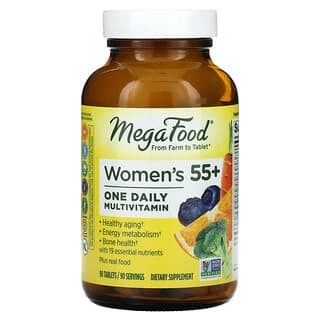 MegaFood, Suplemento multivitamínico de una ingesta diaria para mujeres de 55 años en adelante, 90 comprimidos