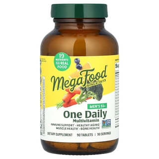 MegaFood, Suplemento multivitamínico de una ingesta diaria para hombres de 55 años en adelante, 90 comprimidos
