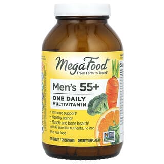 MegaFood, Hommes de 55 ans et plus, Multivitamines, Un comprimé par jour, 120 comprimés