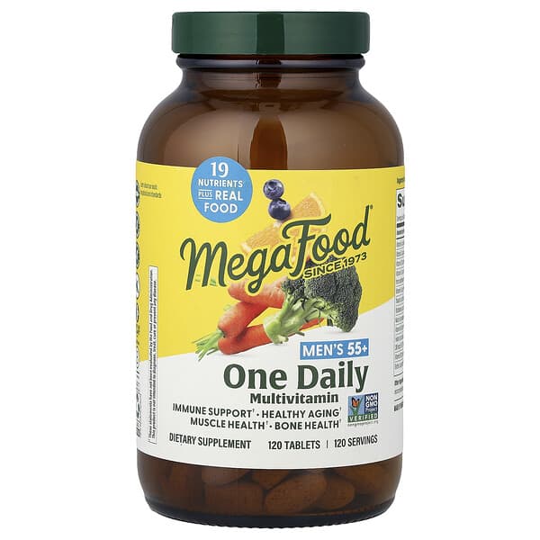 MegaFood Men's 55+, One Daily Multivitamin, 120 Tablets