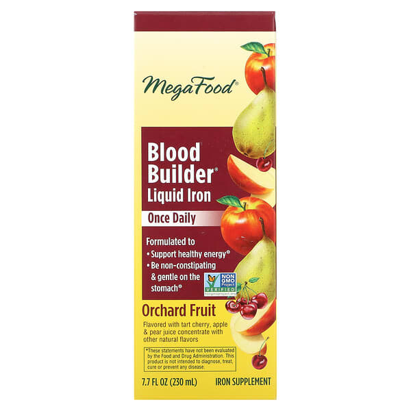 MegaFood‏, Blood Builder Liquid Iron, Once Daily, Orchard Fruit, 7.7 fl oz (230 ml)