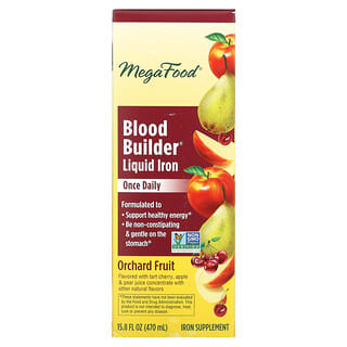 MegaFood, Blood Builder 液态铁，每天一次，果园水果味，15.8 液量盎司（470 毫升）