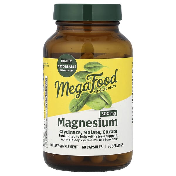 MegaFood, Magnézium, 300 mg, 60 kapszula