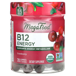 MegaFood, B12 能量，蔓越橘，70 粒軟糖