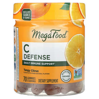 MegaFood, C Defense, würzige Zitrus, 70 Fruchtgummis