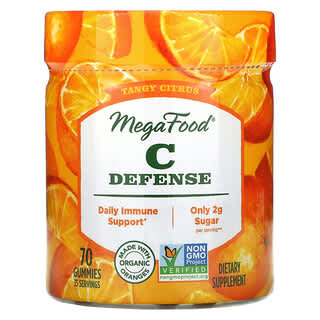 MegaFood, C 防護，濃郁柑橘味，70 粒軟糖
