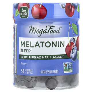 MegaFood, Melatonina, Bayas, 54 gomitas