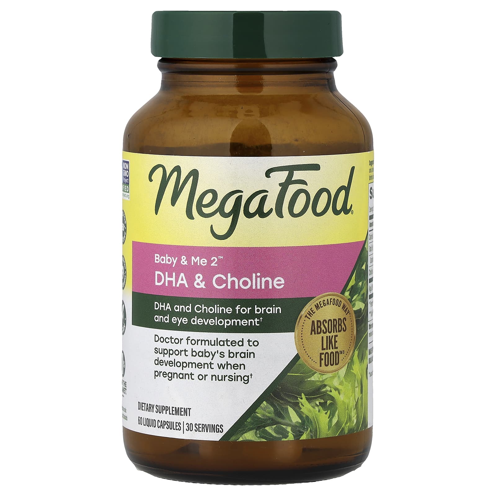 MegaFood Baby & Me 2, DHA & Choline, 60 Liquid Capsules de MegaFood