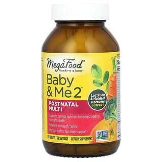 MegaFood, Baby & Me 2, Suplemento posnatal, 120 comprimidos