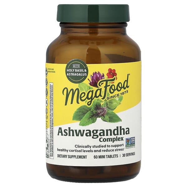 MegaFood, Complejo de ashwagandha, 60 minicomprimidos