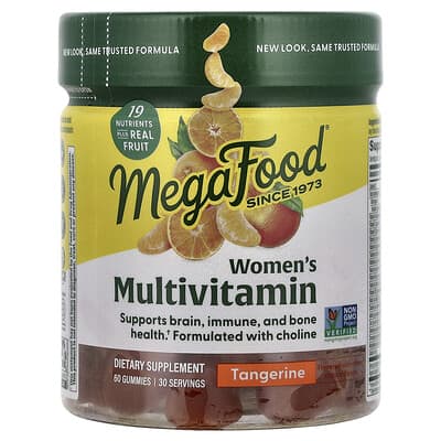MegaFood, Women's Multivitamin Gummies, Tangerine, 60 Gummies