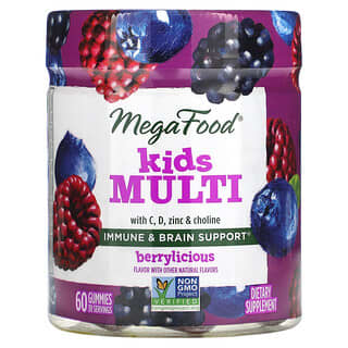MegaFood, Multifuncional para niños, Ber Acrylicious`` 60 gomitas