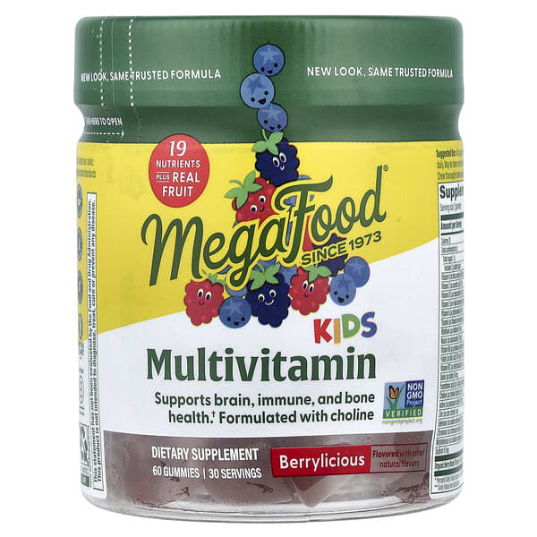 MegaFood, Kids Multivitamin, Berrylicious, 60 Gummies