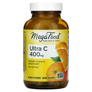 MegaFood, Ultra C, 400 mg, 90 comprimidos