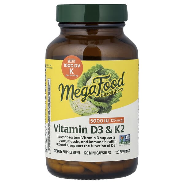 Vitamin D3 & K2, 120 Mini Capsules