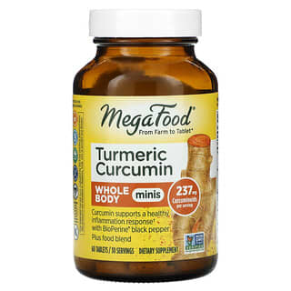 MegaFood, Tumeric Curcumin, Minibombas para todo el cuerpo, 60 comprimidos