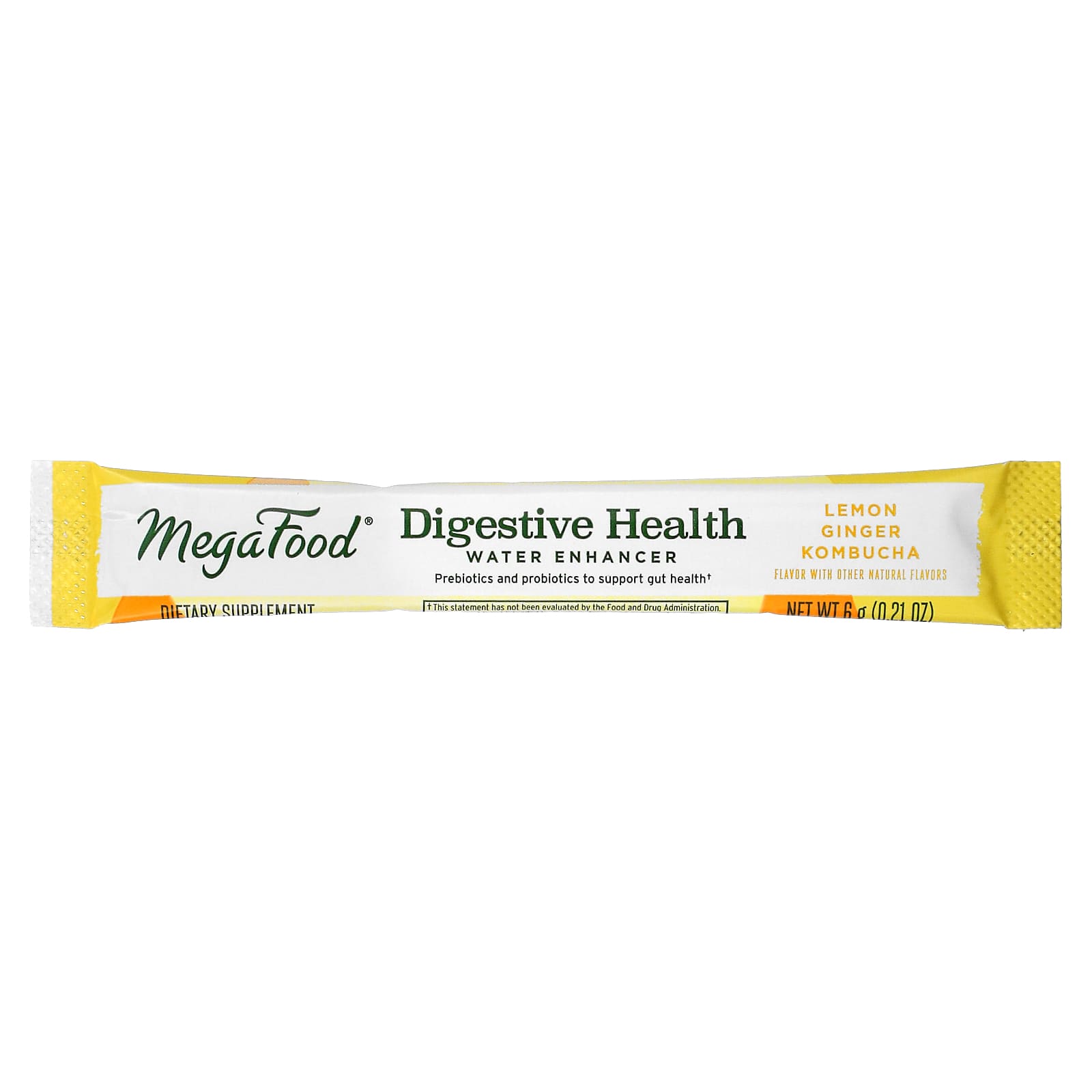MegaFood, Digestive Health, Water Enhancer, Lemon Ginger Kombucha, 10