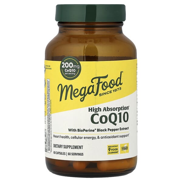 MegaFood, CoQ10 With BioPerine® Black Pepper Extract, 60 Capsules — product photo 1
