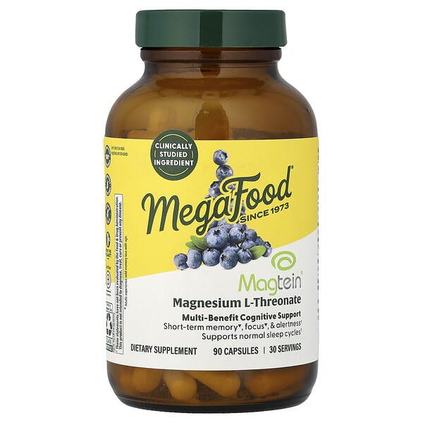 MegaFood, Magtein® Magnesium L-Threonate, 90 Capsules — product photo 1