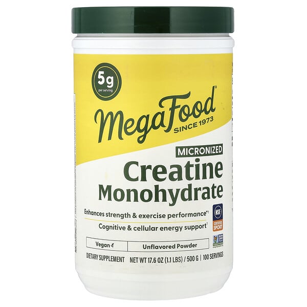 MegaFood, Micronized Creatine Monohydrate Powder, Unflavored, 17.6 oz (500 g) — product photo 1