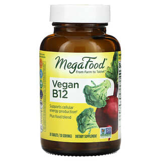MegaFood, Vitamina B12 vegana, 30 comprimidos