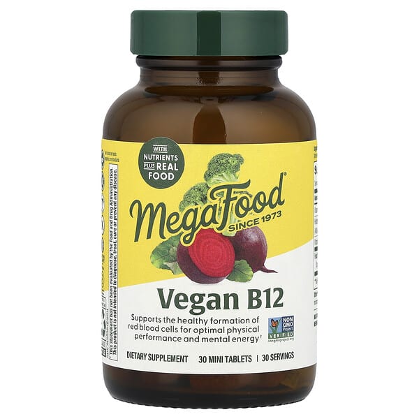 MegaFood, Vitamina B12 vegana, 30 comprimidos