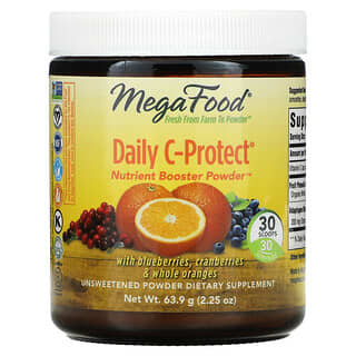 MegaFood, Daily C-Protect, Potenciador de nutrientes en polvo, Sin endulzar, 63,9 g (2,25 oz)