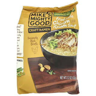 Mike's Mighty Good, Craft Ramen, Пържена чеснова пилешка супа Ramen, 2,2 унции (63 g)