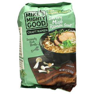 Mike's Mighty Good, Craft Ramen ، حساء الميزو رامين اللذيذ ، 2.1 أونصة (61 جم)