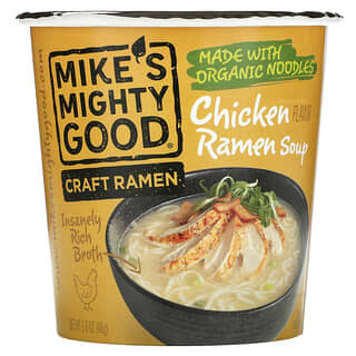 Mike's Mighty Good, Taza de ramen artesanal, Sopa de ramen de pollo, 48 g (1,6 oz)