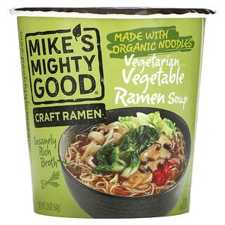 Mike's Mighty Good, Craft Ramen, Sopa de ramen vegetal vegetariano, 54 g (1,9 oz)