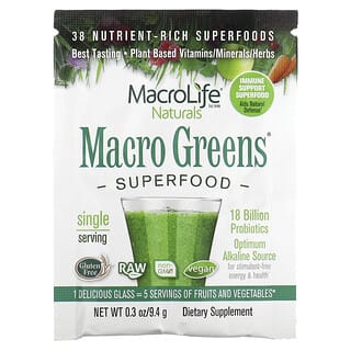 Macrolife Naturals, Macro Greens, суперфуд, 9.4 g