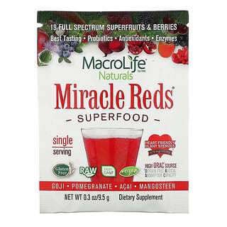Macrolife Naturals, Miracle Reds, Superalimento, Goji, granada, asaí, mangostán, 9,5 g (0,3 oz)