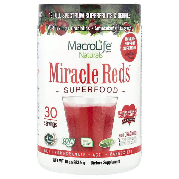 Miracle Reds®, Superfood, Goji, Pomegranate, Acai, Mangosteen, 10 oz (283.5 g)