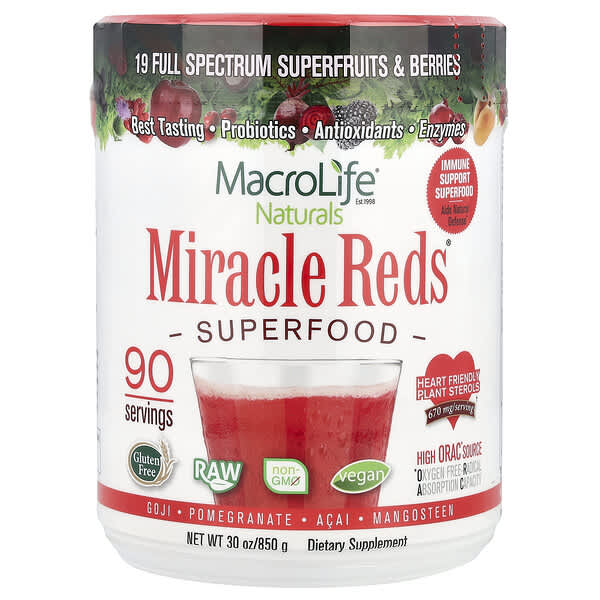 Miracle Reds®, Superfood, Goji, Pomegranate, Acai, Mangosteen, 30 oz (850 g)