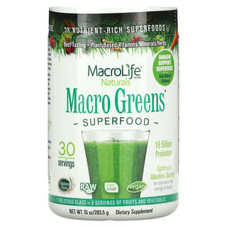 Macrolife Naturals, Macro Greens, суперфуды, 283,5 г (10 унций)