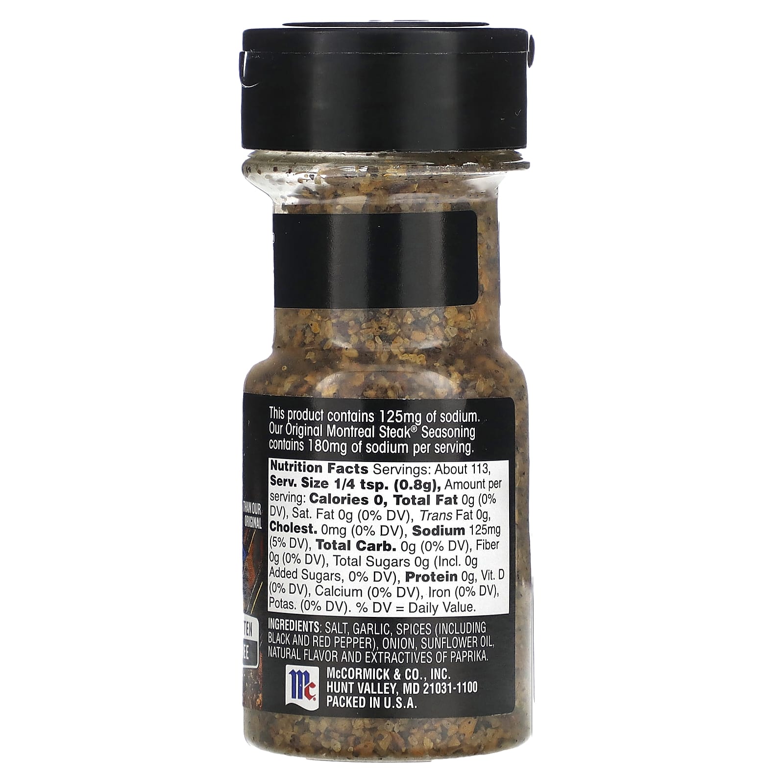 McCormick Grill Mates, Montreal Steak Seasoning, 25 Less Sodium, 3.18