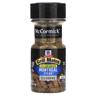 McCormick Grill Mates, Приправа для стейка «Монреаль», на 25% меньше натрия, 90 г (3,18 унции)