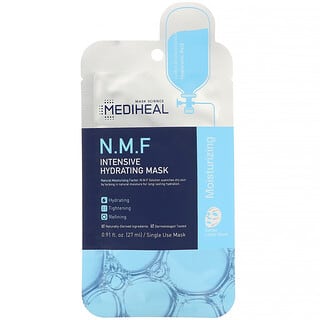Mediheal, Mascarilla de belleza de hidratación intensa con factor de hidratación natural, 1 lámina, 27 ml (0,91 oz. líq.)