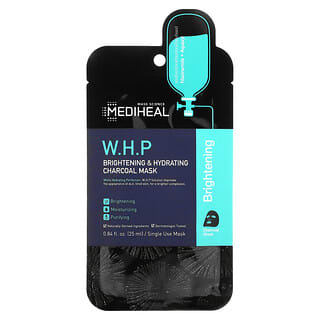 Mediheal, WHP, Máscara de Beleza de Carvão Hidratante e Iluminador, 1 Folha, 25 ml (0,84 fl oz)